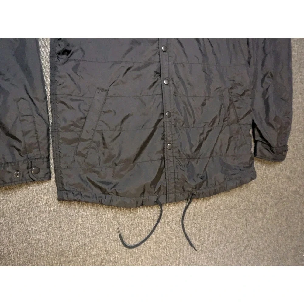 Dickies Men's Snap Up Flannel Lined Windbreaker Black Work Jacket Size Medium